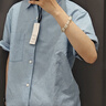 优衣库棉麻衬衫/短袖男装女装衬衣26春夏新款482502 64 湖蓝色 S 实拍图