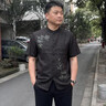 恒源祥提花真丝短袖衬衫男重磅龟裂纹非遗香云纱桑蚕丝衬衫莨纱男装唐装 黑色 L 晒单实拍图