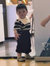 G.duck小黄鸭童装男童夏季套装2026新款洋气宝宝短袖薄款两件套男孩夏装 黑色套装 90 (建议80-90cm 1-2周岁） 晒单实拍图