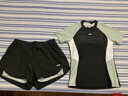 李宁（LI-NING）泳衣女士分体式两件套游泳衣温泉显瘦游泳装备 0923 黑绿 XXL 实拍图