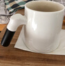 泥也茶杯陶瓷马克杯泡绿茶水分离办公带盖过滤德化白瓷杯子高档送礼杯 实拍图