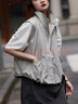 百家好（Basic House）百家好工装风马甲女夏季薄款叠穿立领无袖背心外套 卡其色 均码 晒单实拍图