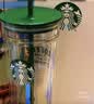 星巴克（Starbucks）杯子 复古白绿系列双层玻璃吸管杯650ml水杯咖啡杯中秋国庆节礼物 双层玻璃吸管杯650ml 实拍图