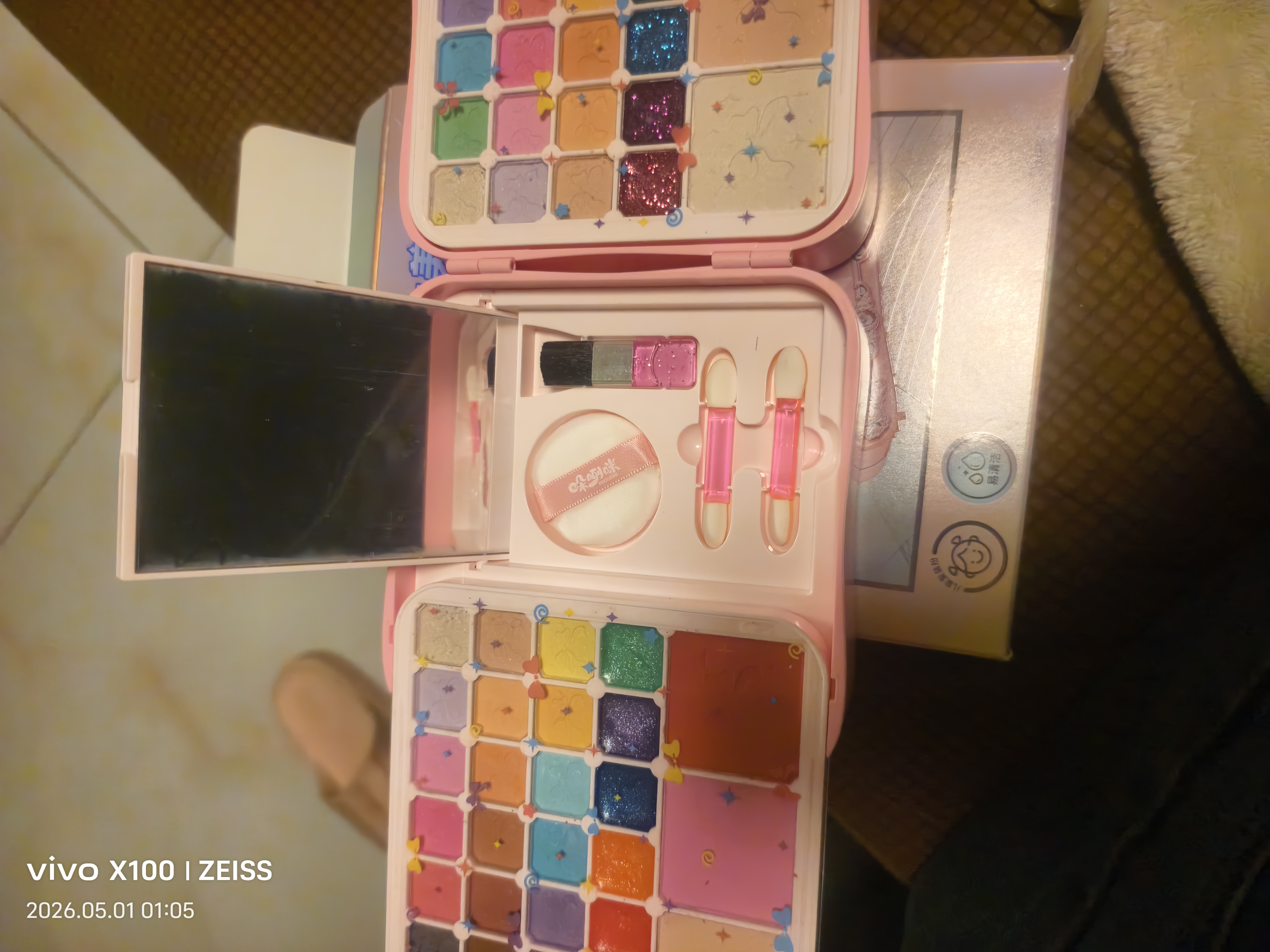 奔尼儿童化妆品玩具女孩生日礼物过家家化妆盒包指甲油彩妆眼影套装 实拍图