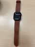 istrap适用苹果手表表带S11/10/9/8/7/6/SE真皮表带ultra3/2原装牛皮apple watch手表带iWatch腕带男女士 浅棕白线丨银色配件 44/45/46MM表盘【适用Wa 实拍图