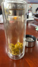 富光玻璃杯双层 带茶隔大容量隔热茶杯高档商务泡茶车载水杯透明杯子 实拍图