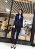 简蜓职业装女装套装新款时尚春秋气质女士西服工作服西装面试正装工装 藏蓝色西装+西裤 M 实拍图