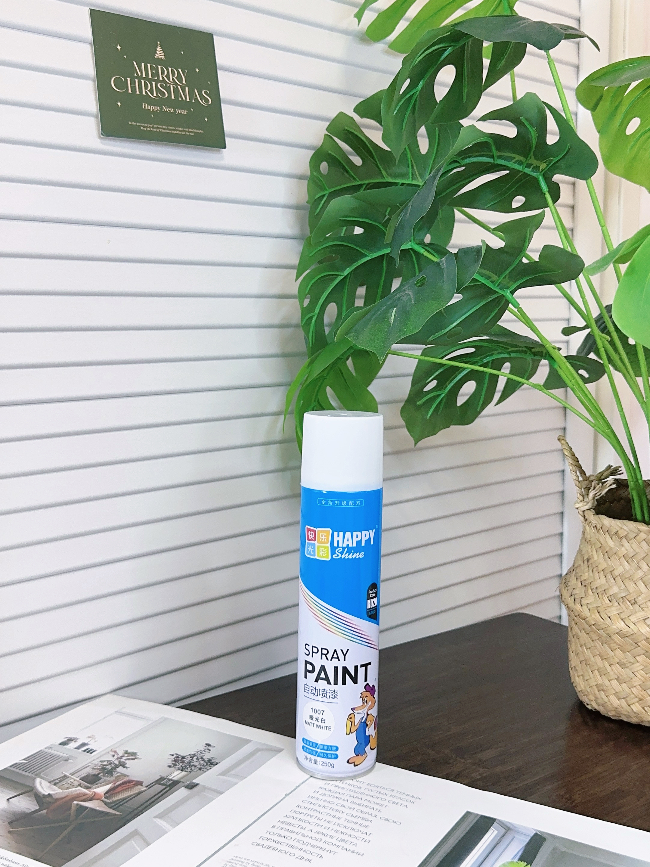 快乐光彩（HAPPY SHINE）自喷漆手摇家具金属塑料铁件翻新防锈漆涂鸦漆车辆手喷漆哑光白250g 实拍图
