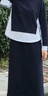 德玛纳【350G空气层套装】春秋季时髦拼色卫衣橡筋腰开叉半裙女两件套 实拍图