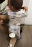 爱贝迪拉儿童睡衣女童男孩春季新款分体家居服七分裤空调服宝宝夏薄款套装 实拍图