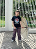 美度全自动三折雨伞学生儿童晴雨伞环扣柄可挂书包圆角防戳M3075蓝色 实拍图