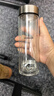 希诺抗菌玻璃杯双层防烫办公车载水杯男高档泡茶杯子XN-9607KT 410ml 实拍图