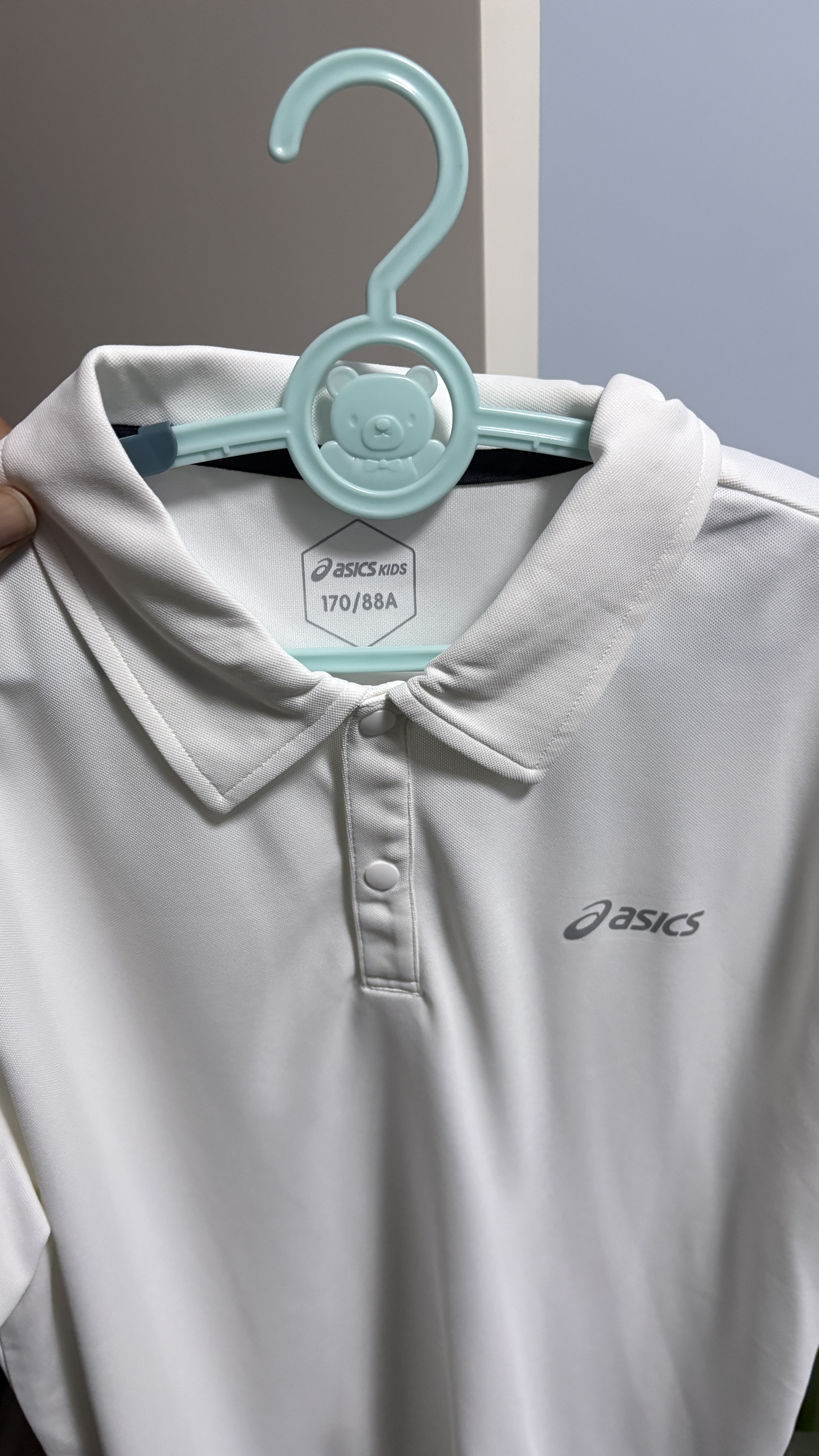 亚瑟士（asics）男女儿童26年夏季吸湿速干科技轻量透气POLO运动短袖 0000白色 170 实拍图