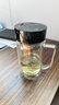 富光双层玻璃杯商务泡茶杯子 大容量男女耐热办公水杯带把黑色320ml 实拍图