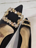 卓诗尼高跟鞋女2026年春秋新款水钻婚鞋浅口气质优雅宴会鞋性感细跟单鞋 黑色(法式水钻)5.5CM 37 实拍图