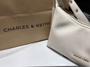 CHARLES&KEITH柔软拉链式褶皱单肩包腋下包包女包女士生日520礼物CK2-40782472 Cream奶白色 S 实拍图