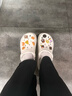 名创优品（MINISO）洞洞鞋男女夏季外穿凉鞋防滑厚底踩屎感包头凉拖鞋 白色+趣味零食 实拍图