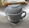 美厨（MAXCOOK）304不锈钢泡面碗 13.5cm塑钢快餐杯学生饭盒便当盒 北欧蓝MCFT190 实拍图