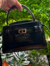 CHARLES&KEITH鳄鱼纹凯莉包手提斜挎婚包包女包生日520礼物CK2-50270880-1 Black黑色 S 实拍图