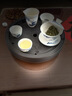 正扬紫砂茶盘手工紫砂茶盘功夫茶具圆形茶台紫砂干泡储水盘茶船茶托 14英寸紫砂双龙戏珠  黑色 实拍图
