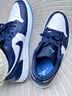耐克NIKE男子运动鞋AIR JORDAN 1 LOW篮球鞋553558-404蓝/藏青44.5 实拍图