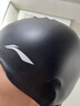 李宁（LI-NING）泳帽男女加大护耳护长发游泳帽不勒头舒适防水硅胶成人泳帽4121黑 实拍图