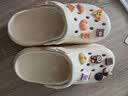 名创优品（MINISO）洞洞鞋女男款EVA夏外穿沙滩凉鞋防滑踩屎感情侣 卡其+趣味零食 实拍图