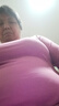 【亲肤纯棉】母亲节送妈妈女装纯棉长袖t恤百搭打底衫大码外穿 紫红色 4XL 【建议150-165斤】 实拍图