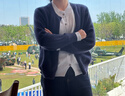舒芳蝶（shufangdie）休闲裤女装2026春季新款穿搭一整套小香风蓝色针织上衣裤子两件套 蓝色假两件上衣+裤子 S 实拍图