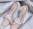 CHARLES&KEITH缎面蝴蝶结尖头高跟凉鞋女生日礼物送女友CK1-60361556 Light Pink浅粉色 38 实拍图