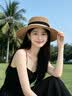 型麦法式平顶草帽女款大头围沙滩度假礼帽大码编织帽送礼 米色米丝带 实拍图