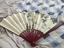 中国风10寸丝绸大绢扇子古风折扇汉服手工男霸气折叠扇竹儿童夏天 折扇古风折扇【清风竹意】 日用扇 实拍图