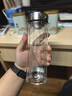 希诺抗菌玻璃杯双层防烫办公车载水杯男高档泡茶杯子XN-9607KT 410ml 实拍图