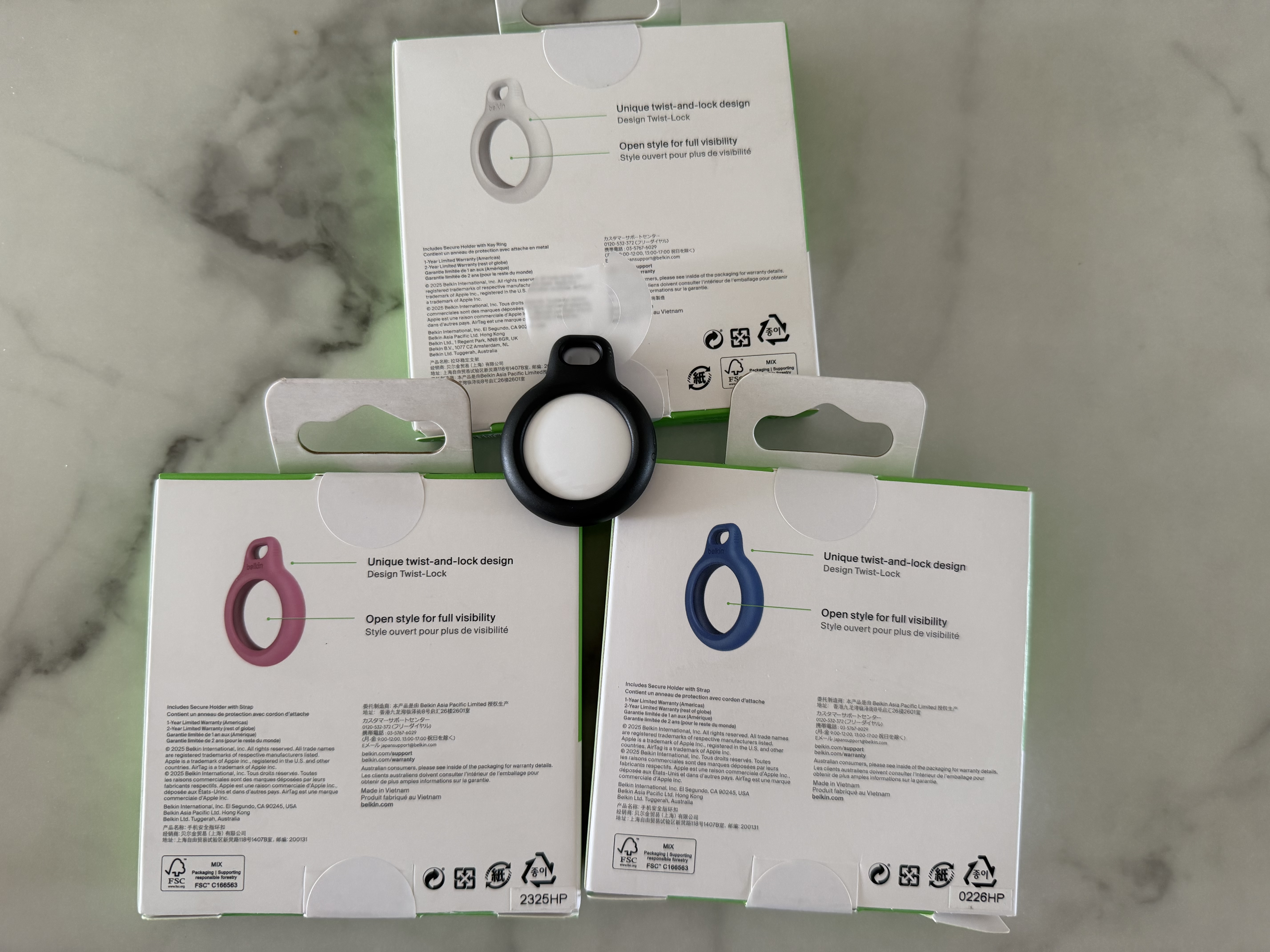 贝尔金（BELKIN）适用AirTag/AirTag2挂绳 苹果防丢器airtag钥匙扣 行李牌追踪器 硅胶耐脏防摔壳保护 F8W974蓝色 实拍图