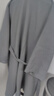 竹一百浴袍 纯棉吸水浴衣简约家居汗蒸服华夫格男女睡袍 灰色 L码 实拍图