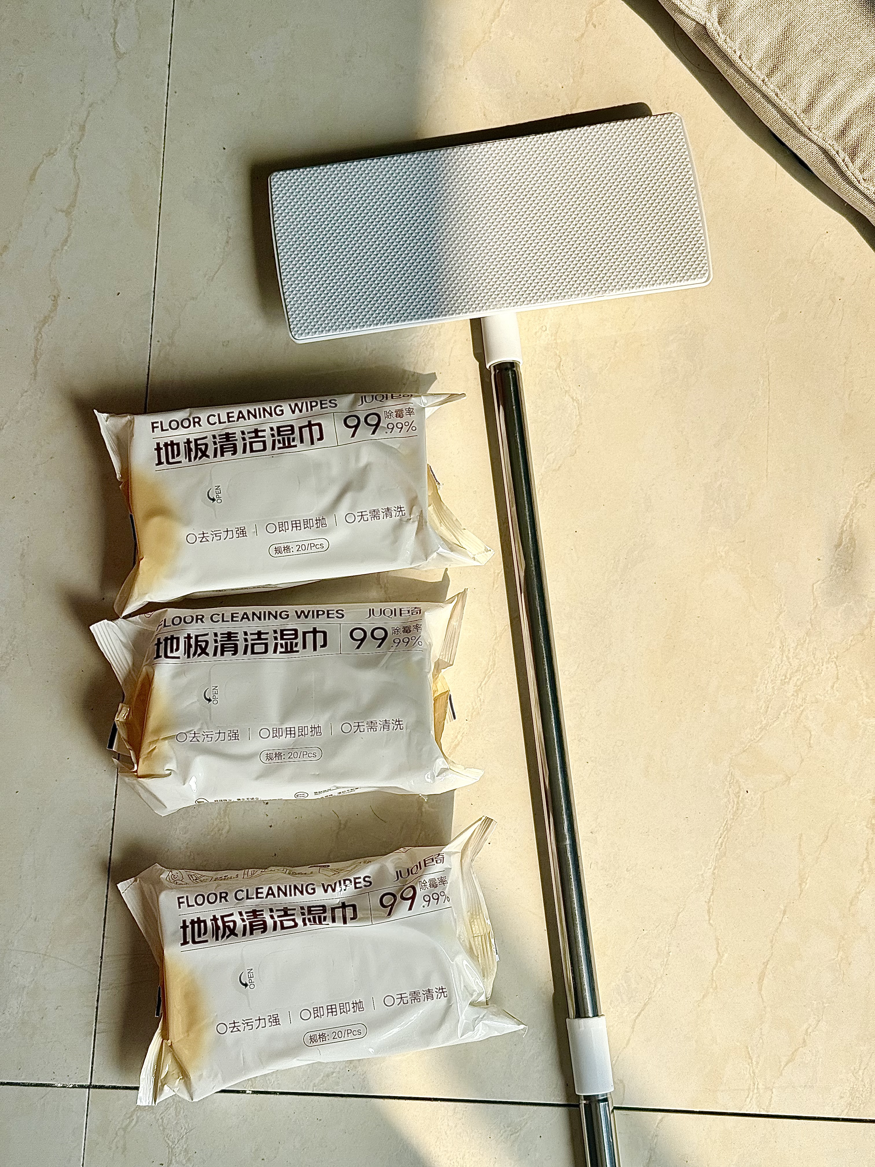 巨奇（JUQI）地板清洁片瓷砖木地板护理拖地抹布湿巾60片拖地除霉抑菌免洗拖把 实拍图