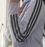 adidas复古风针织休闲运动立领夹克早秋外套卫衣女阿迪达斯三叶草   淡蓝色/黑色（推荐选大一码）   L 实拍图