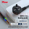 TOWE同为三芯国标10A自接线裸尾线插头带线电源线1.0平方1米线 TW-F-10G10 1M 实拍图