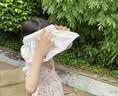 槿城儿童防晒帽子渐变色发箍贝壳帽防紫外线夏季沙滩遮阳空顶太阳帽 儿童彩虹-蓝紫 均码 实拍图