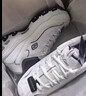 斯凯奇（Skechers）女鞋小白熊女士休闲鞋子厚底增高百搭运动软底老爹鞋女99999863 白色/海军蓝色/WNV 35 实拍图