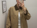 优衣库女装休闲拉链短茄克/外套巴恩风翻领时尚夹克479208 32 深米色 L /160/88A 实拍图