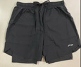 李宁（LI-NING）运动短裤男夏速干冰丝跑步休闲马拉松健身训练带内衬假两件裤子 经典黑-速干透气·双层内里 M 实拍图
