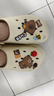 名创优品（MINISO）洞洞鞋女款夏季户外穿eva防滑防臭可DIY沙滩鞋增高凉拖鞋女士 卡其色+卡皮巴拉 38-39 实拍图
