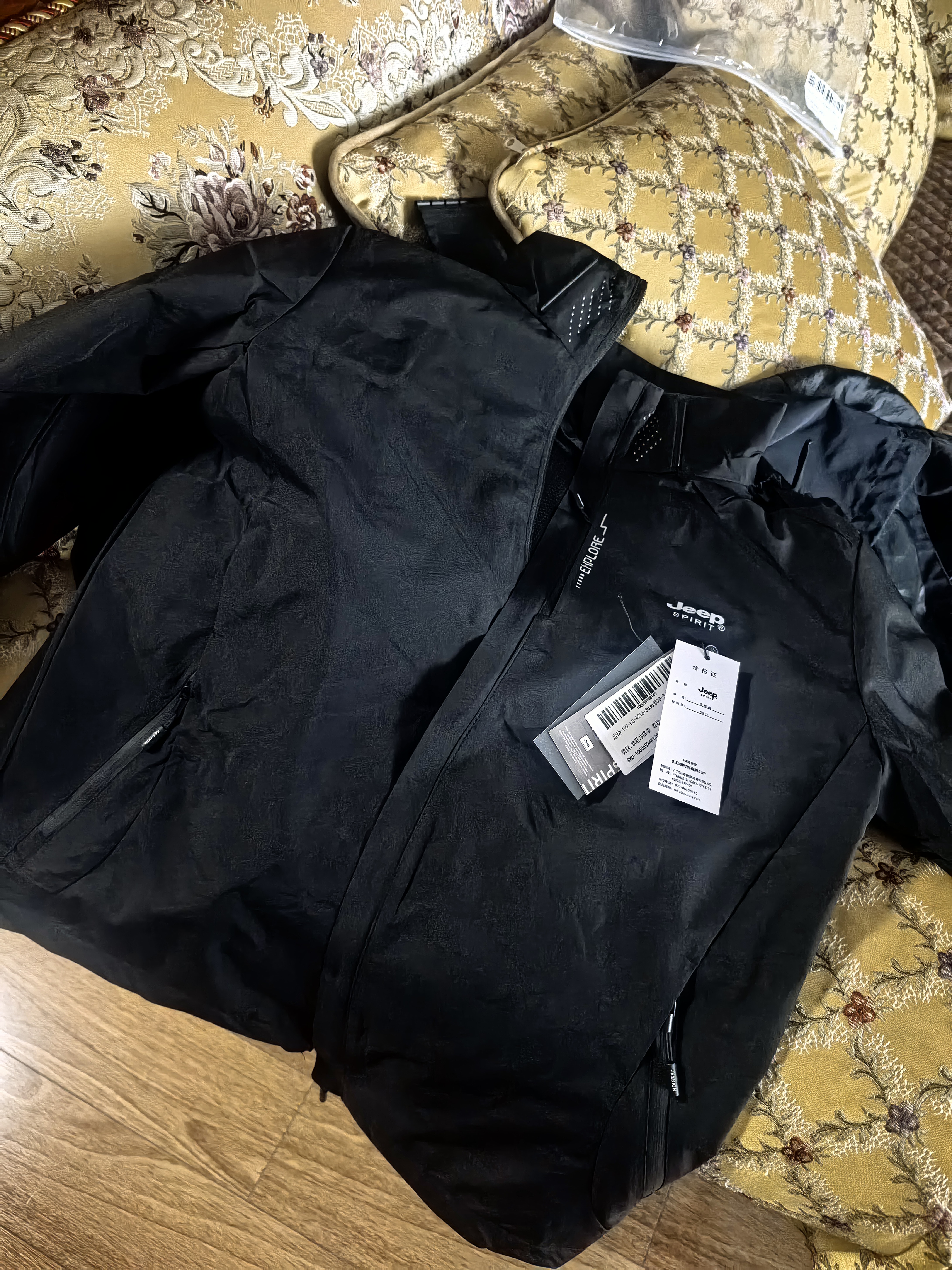 JEEP SPIRIT吉普冲锋衣夹克男春秋季外套休闲运动防水户外情侣服 黑色 2XL 实拍图