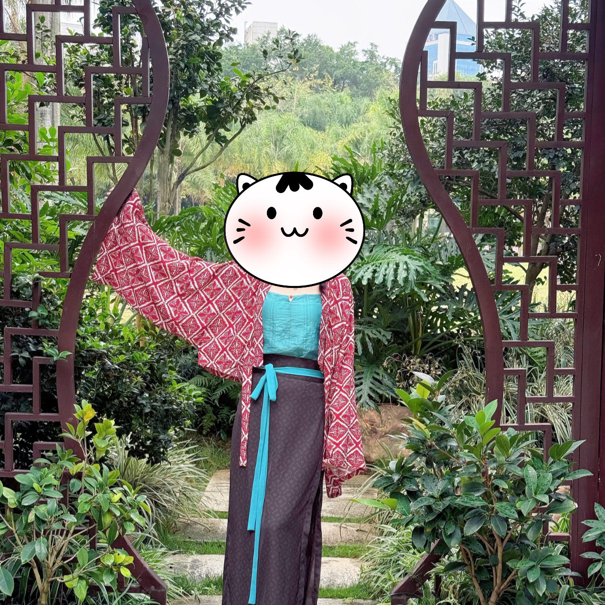 芷蘅间 千灯夜行 唐制汉服女法门寺外衫一片式齐胸裙新中式敬酒服新娘 红色外衫一件 现货 M 实拍图
