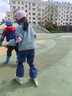 特步轮滑鞋儿童溜冰鞋男女童初学套装中小学课程滑轮滑冰一体成型支架 实拍图