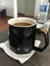 几物森林 陶瓷马克杯带盖大容量咖啡杯情侣杯牛奶杯早餐水杯男女茶杯黑色 实拍图