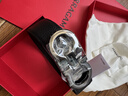 菲拉格慕（Ferragamo）腰带男士商务双面板扣皮带牛皮 3.5CM宽 圣诞礼物 送男友礼盒装 黑棕荔枝纹/枪色扣679710-689134 实拍图