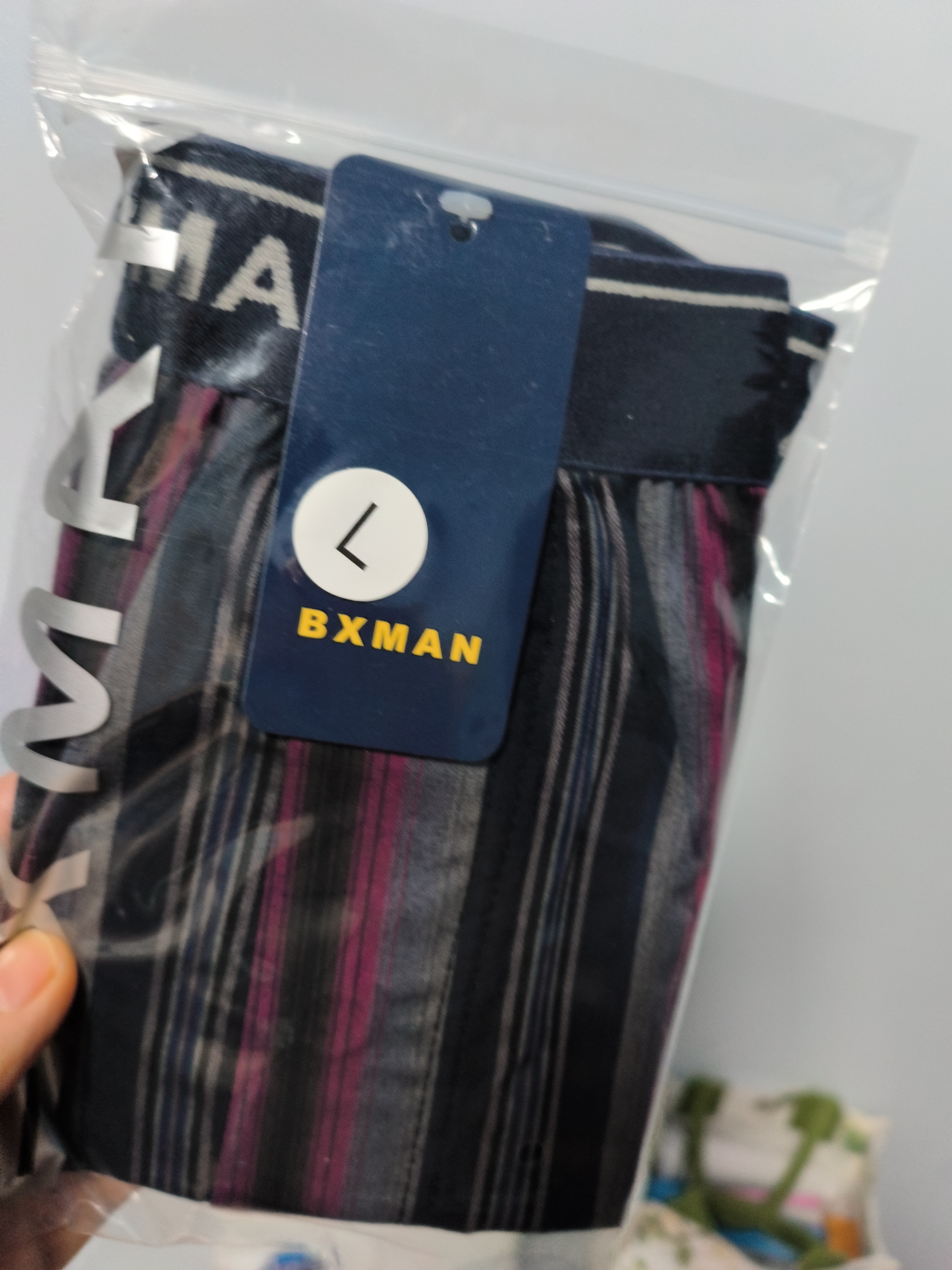 BXMAN宽松男士内裤男平角裤纯棉梭织阿罗裤短睡裤加大 EW212223 L 实拍图