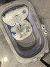 世纪宝贝（babyhood）小鳄鱼儿童浴盆 婴儿洗澡盆宝宝折叠澡盆配浴垫 电子感温 实拍图